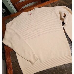 Best Made Co. Bubble Knit Merino Wool Pullover Sweater Men's L Ivory-white